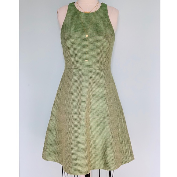 Banana Republic Dresses & Skirts - Banana Republic Racerback Green Tweed Dress 10 NWT